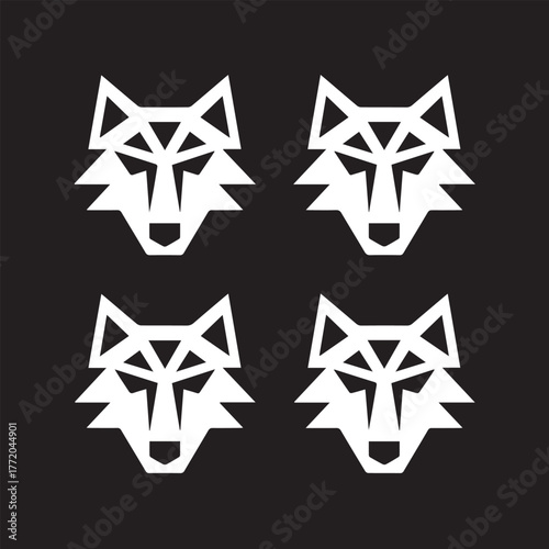 wolf geometric wolf head symbol modern vector logo for mascots