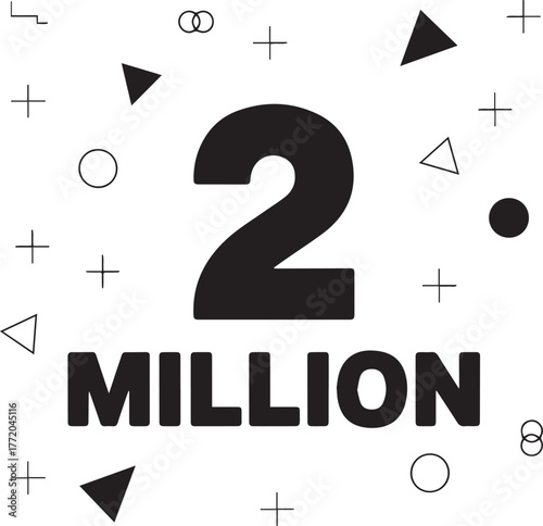 milestone 2 million followers announcement social media banner vector
