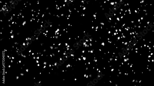 realistic snow flakes falling animation on a black screen background, perfect for winter themes, Christmas videos, festive intros, overlays, and background effects. Winter Snowfall Overlay.