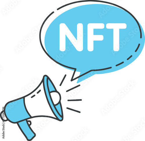 nft megaphone speech bubble vector for crypto token marketing