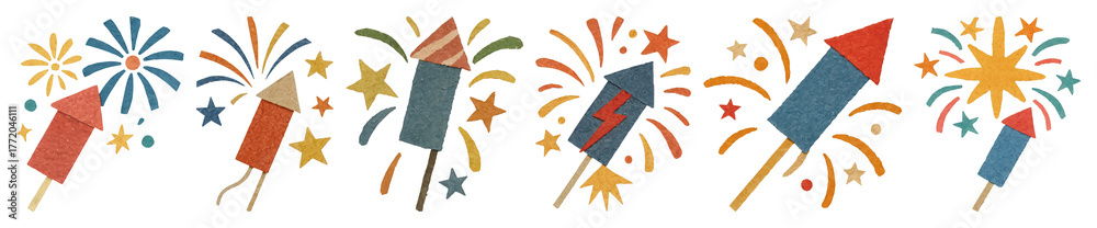 Obraz premium PNG Colorful fireworks celebration illustration, transparent background