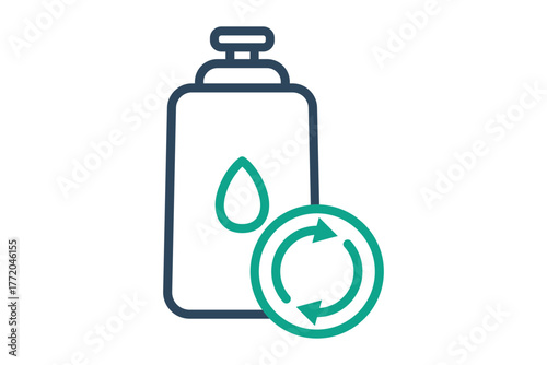 Reusable water bottle icon. line icon style. icon related to sustainable. recycling elements vector illustration