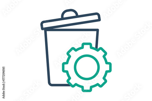 Waste management icon. line icon style. icon related to sustainable. recycling elements vector illustration