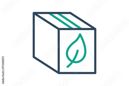 Packaging icon. eko packaging. line icon style. icon related to packaging. recycling elements vector illustration