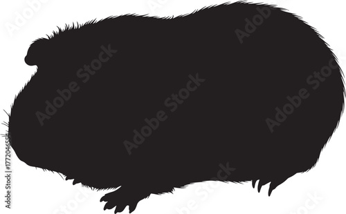 Adorable guinea pig silhouette capturing the charm of this beloved small pet and rodent companion