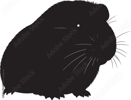 Adorable guinea pig silhouette capturing the charm of small rodent companions in a simple yet elegant design