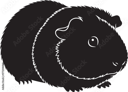 Charming silhouette of a guinea pig a delightful representation of a beloved rodent companion