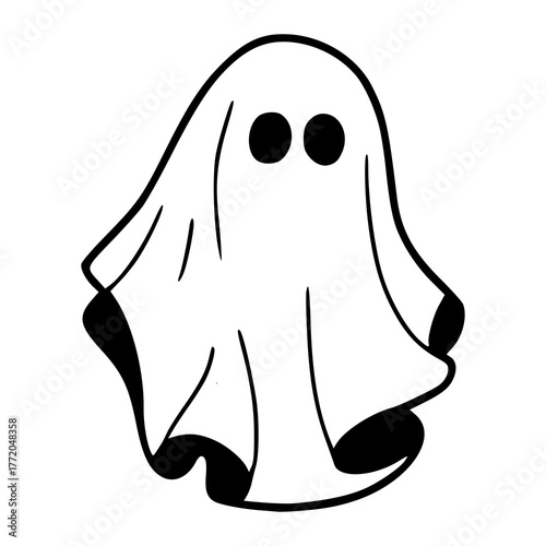 friendly boo ghost mascot for decoration