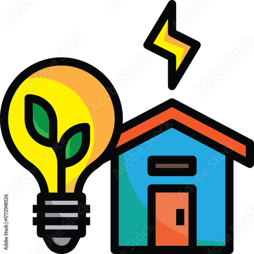 ustainable Power and Eco-Friendly Building Vector