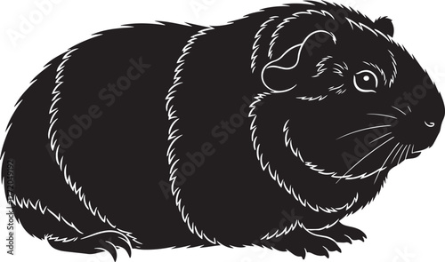 Adorable black guinea pig silhouette art for your projects capturing the essence of a beloved pet