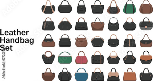 Stylish leather handbag set featuring diverse colors and designs for every woman