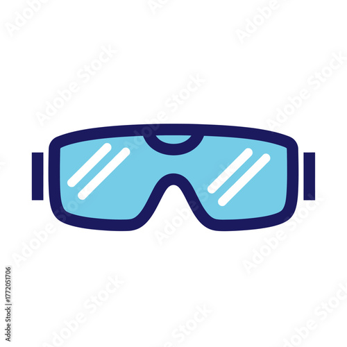 Illustration Vector of Ski Goggles Modern Design with Blue and Navy Frames