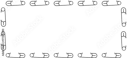 Minimalist safety pin border frame