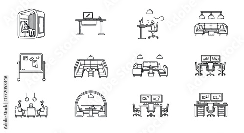 office space layout ideas designing collaborative workspaces  flexible zones incorporating privacy booths workstation clusters  breakout areas for modern offices