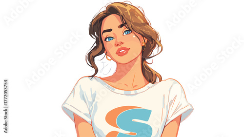 Stylish Woman Shirt S Logo Vector Drawing
