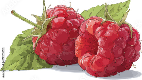Colorful Raspberry Vector Illustration for Vibrant Designs and Coloring Projects