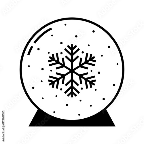 Vector art of snow globe with snowflake for winter holidays