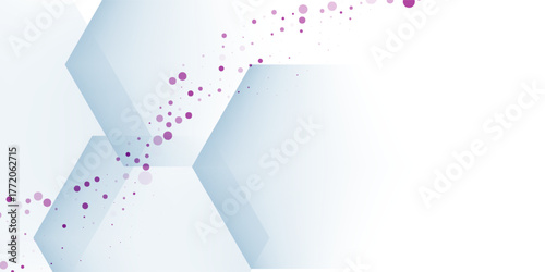 Elegant abstract 3D render featuring a geometric hexagonal pattern in soft white and light blue tones with a modern aesthetic