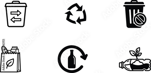 Ecological symbols illustration vector design for recycling reuse and reduction