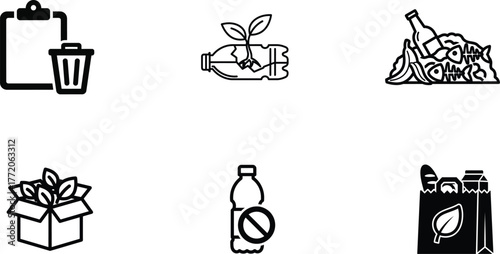 Ecological Recycle and Reduce Waste Management Concept Illustration in Simple Style