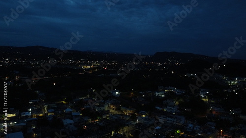 Canvas Print nigth view on the city from san cristobal