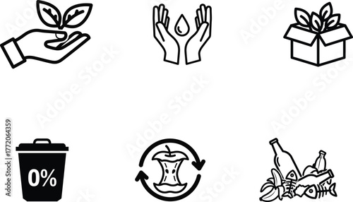 Sustainable Living Zero Waste and Eco Friendly Practices Illustration Collection