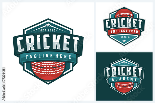 Cricket logo sport design template, cricket team emblem collection, cricket tournament badge logo design vector illustration