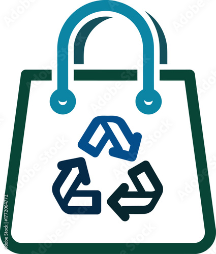 Eco friendly shopping bag with recycle sign promoting sustainability practices