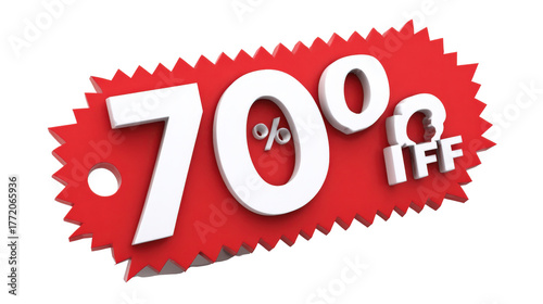3D discount label with jagged edges and 