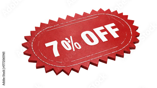 3D discount label with jagged edges and 
