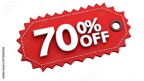 3D discount label with jagged edges and 