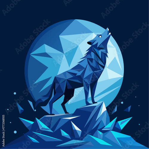 abstract blue background with triangles