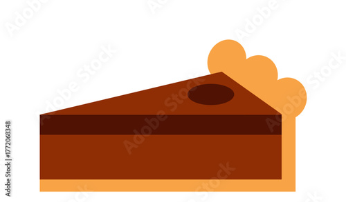 A tempting slice of chocolate pie with a flaky crust, perfect for dessert menus.