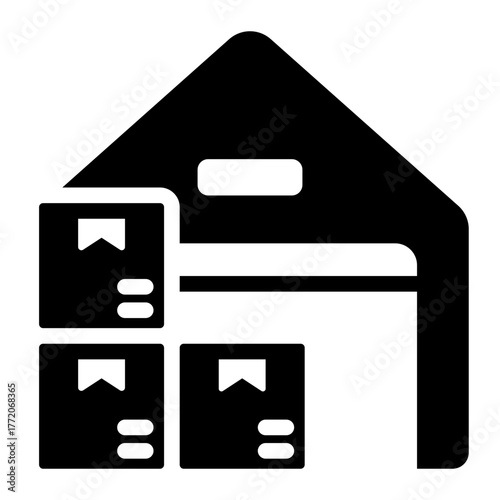 warehouse storage glyph icon for inventory and logistics