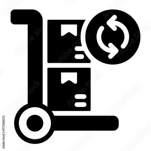 procurement trolley glyph icon for order costing process