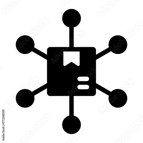 product distribution glyph icon for supply chain network