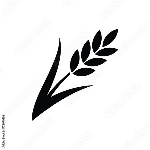 Agriculture harvest symbol wheat grain plant icon silhouette healthy eating food product illustration