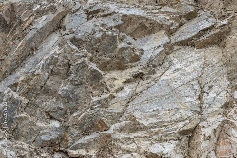Fototapeta premium Crystalline Basemet Rocks. Leucocratic Granitic Rocks. Angeles Crest Highway, Los Angeles County, , California. San Gabriel Mountains. Angeles National Forest.