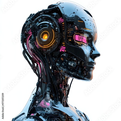 Artistic 3D robot design illustrating futuristic innovation and advanced artificial lifeform