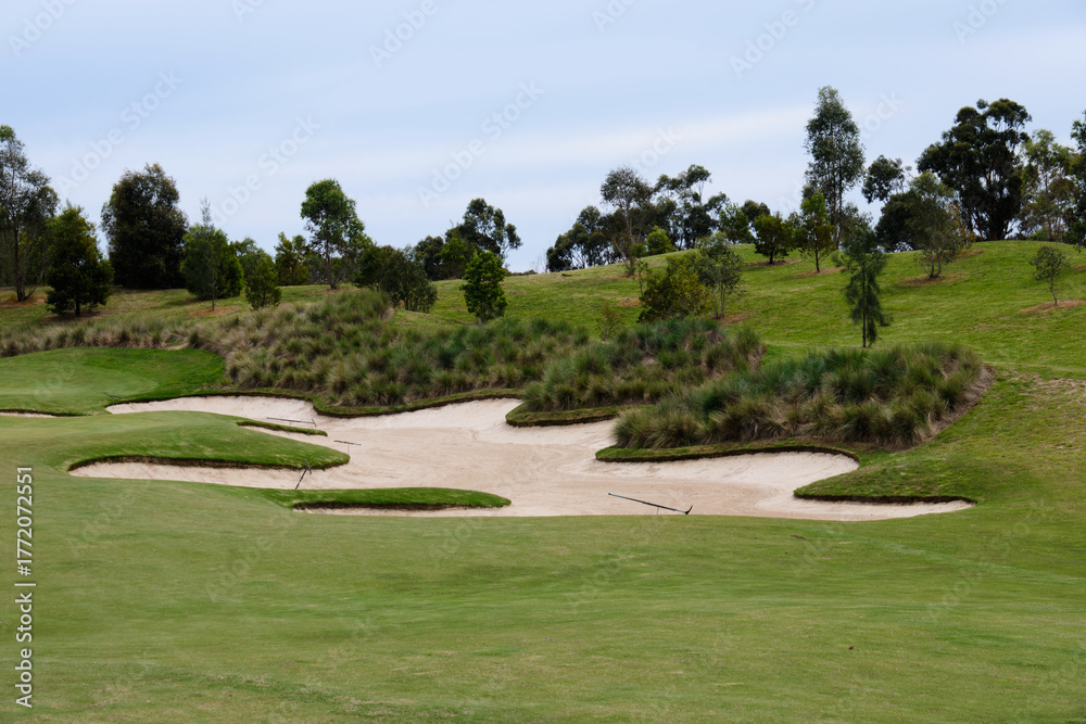 Fototapeta premium Bunker on the golf course in the Yarra Valley - Yering, Victoria, Australia