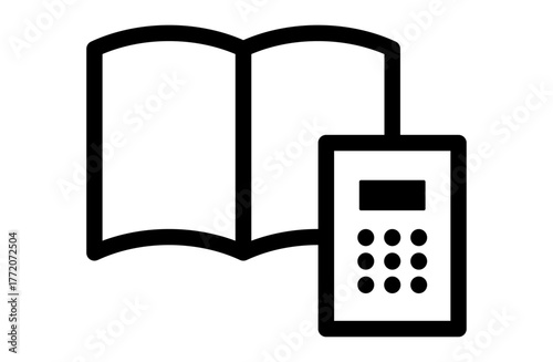 家計簿と電卓のシンプルなベクターアイコン