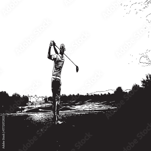 golf player silhouette