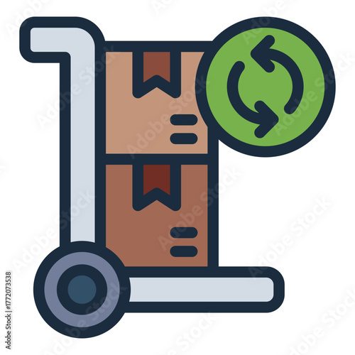 procurement trolley filled line icon for order costing process