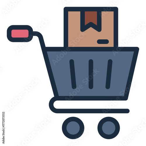 purchase order filled line icon for supply cart checkout