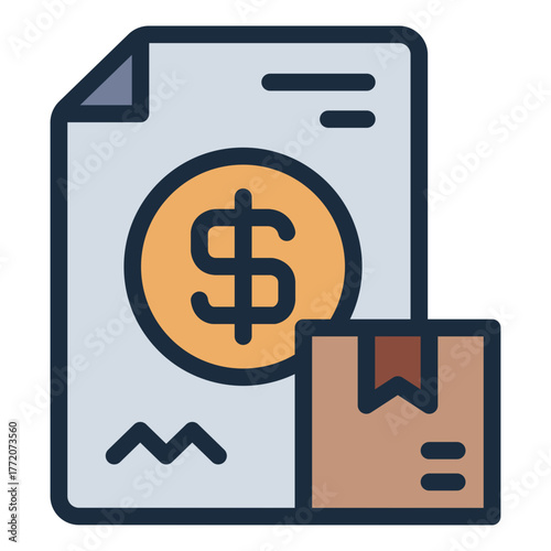 finance report filled line icon for logistics cost tracking