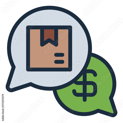 negotiate deal filled line icon for product price discussion