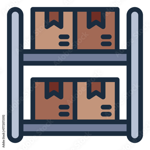 shelf inventory filled line icon for warehouse stock tracking