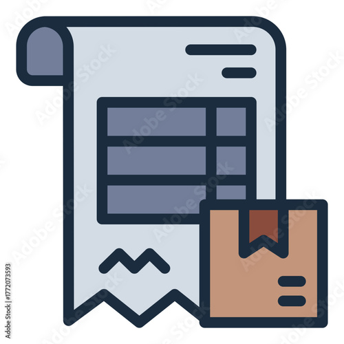 invoice form filled line icon for product order payment tracking