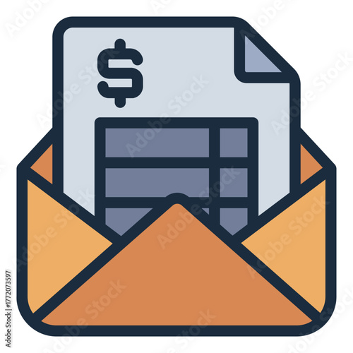 RFQ request filled line icon for vendor quotation process