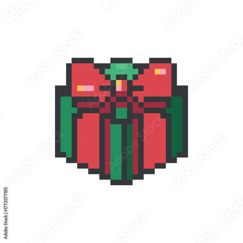 Gift pixel art.  Pixel art gift vector illustration